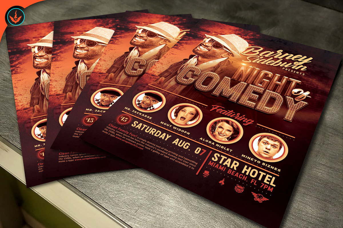 Night of Comedy Flyer, a Flyer Template by SeraphimChris (Photo 4 of 4)
