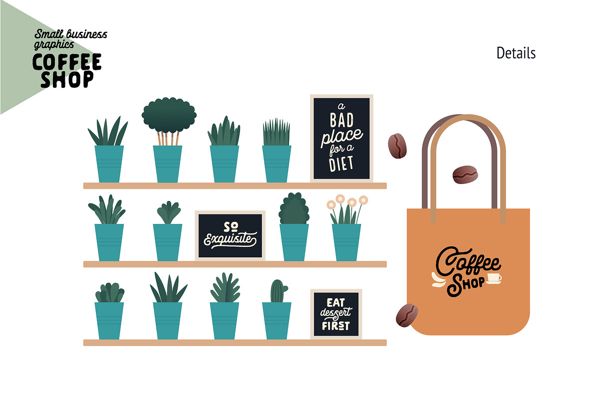 Coffee shop, Small business (vector), a Templates & Theme by Grivina's shop (Photo 9 of 20)