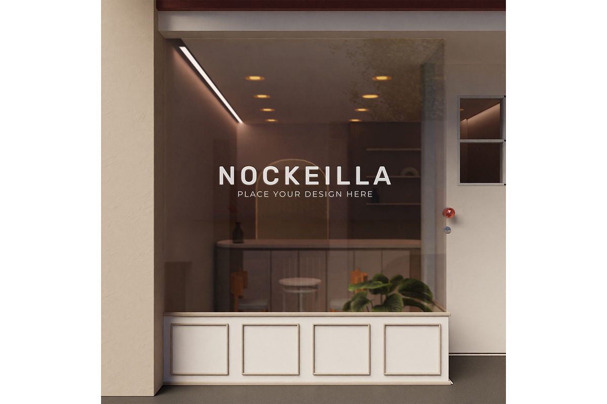 Window glass storefront logo mockup, a Product Mockup by Mockthethics. (Photo 2 of 13)