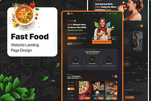 Fast Food Website Landing Page Temp., a Landing Page Template by DesignBox