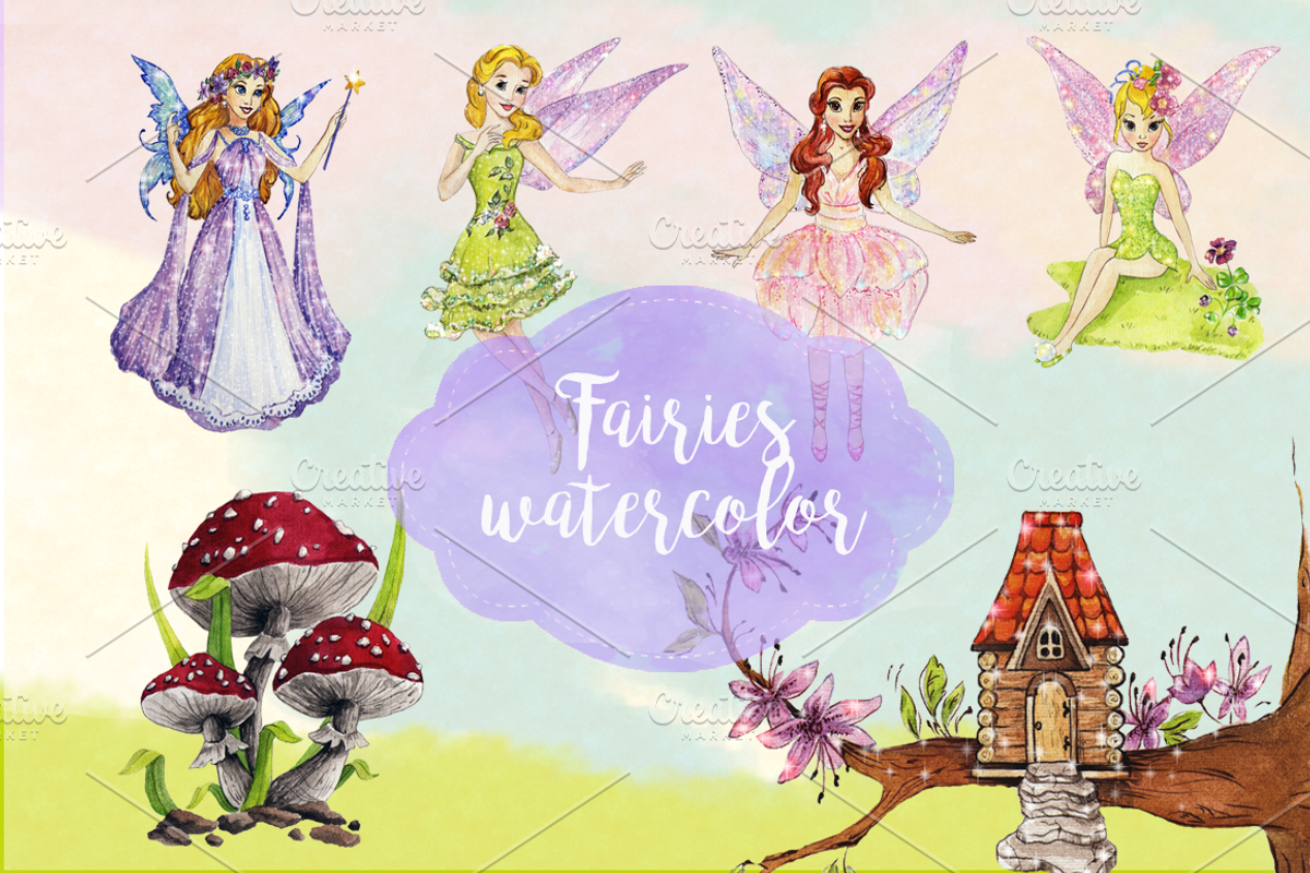 Fairies Clipart Images, an Illustration by Whimseez (Photo 3 of 5)