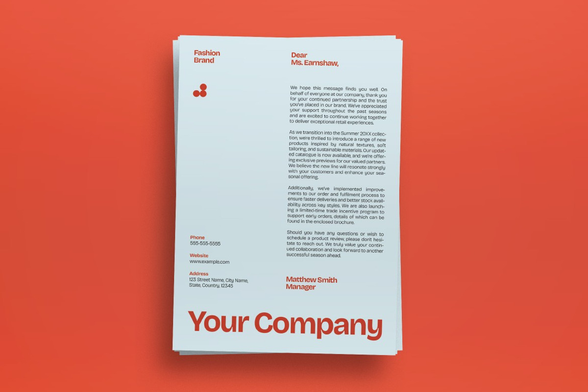 Orange Fashion Letterhead, a Print Template by graphicook (Photo 2 of 3)