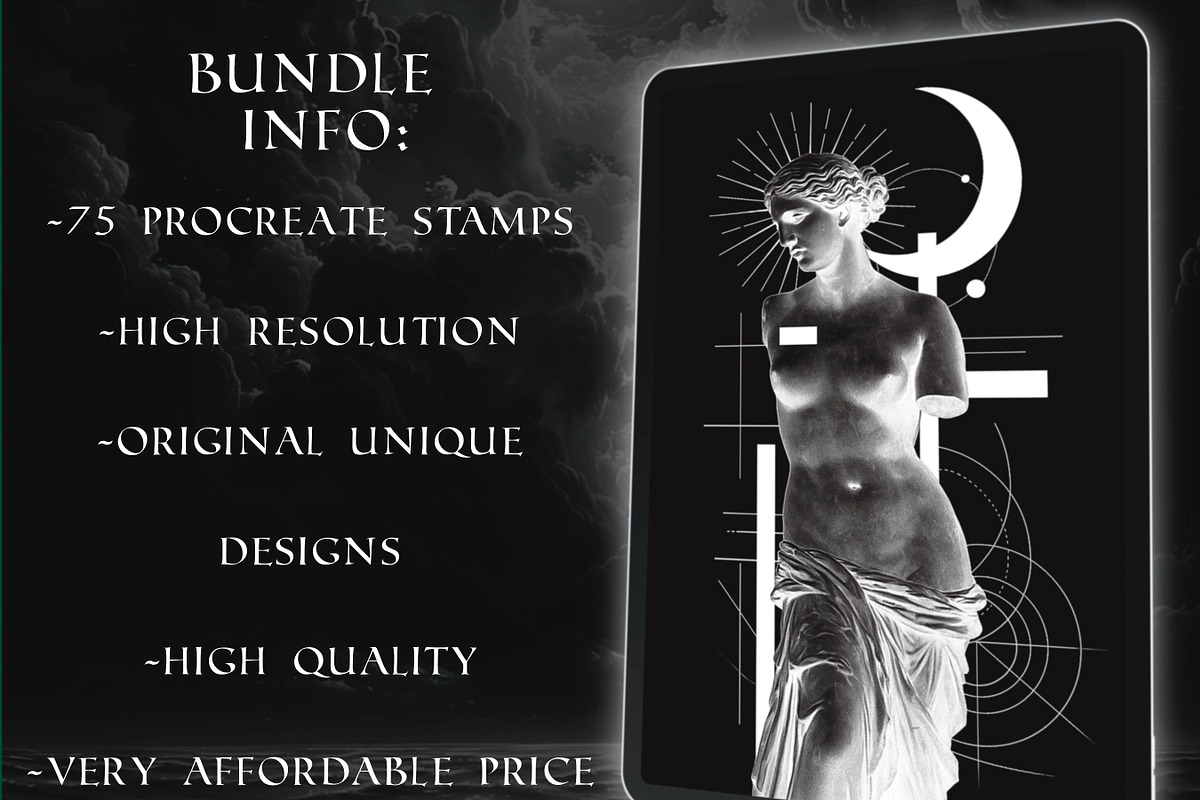 Greek Statue Procreate Brush Set, a Brush Add-On by ProcreateInk (Photo 3 of 6)