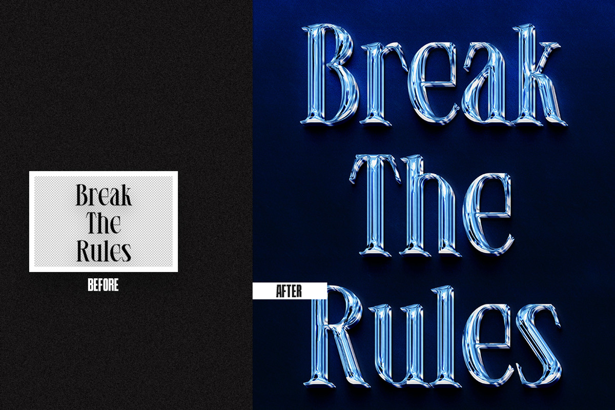 Chrome Style Square,Poster Text Eff, a Layer Style Add-On by iDoodle Studio (Photo 2 of 4)