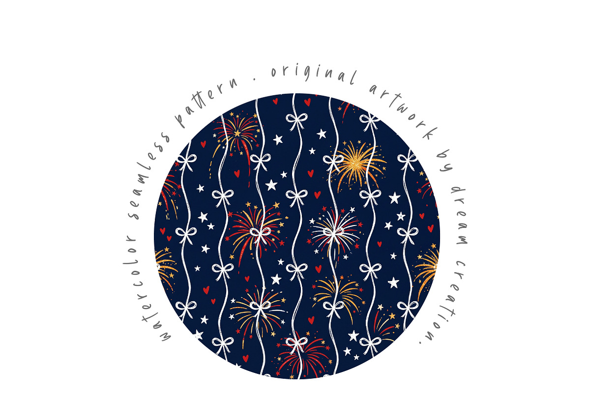 4th of July Patriotic Pattern, a Pattern Graphic by Dream Creation (Photo 3 of 5)