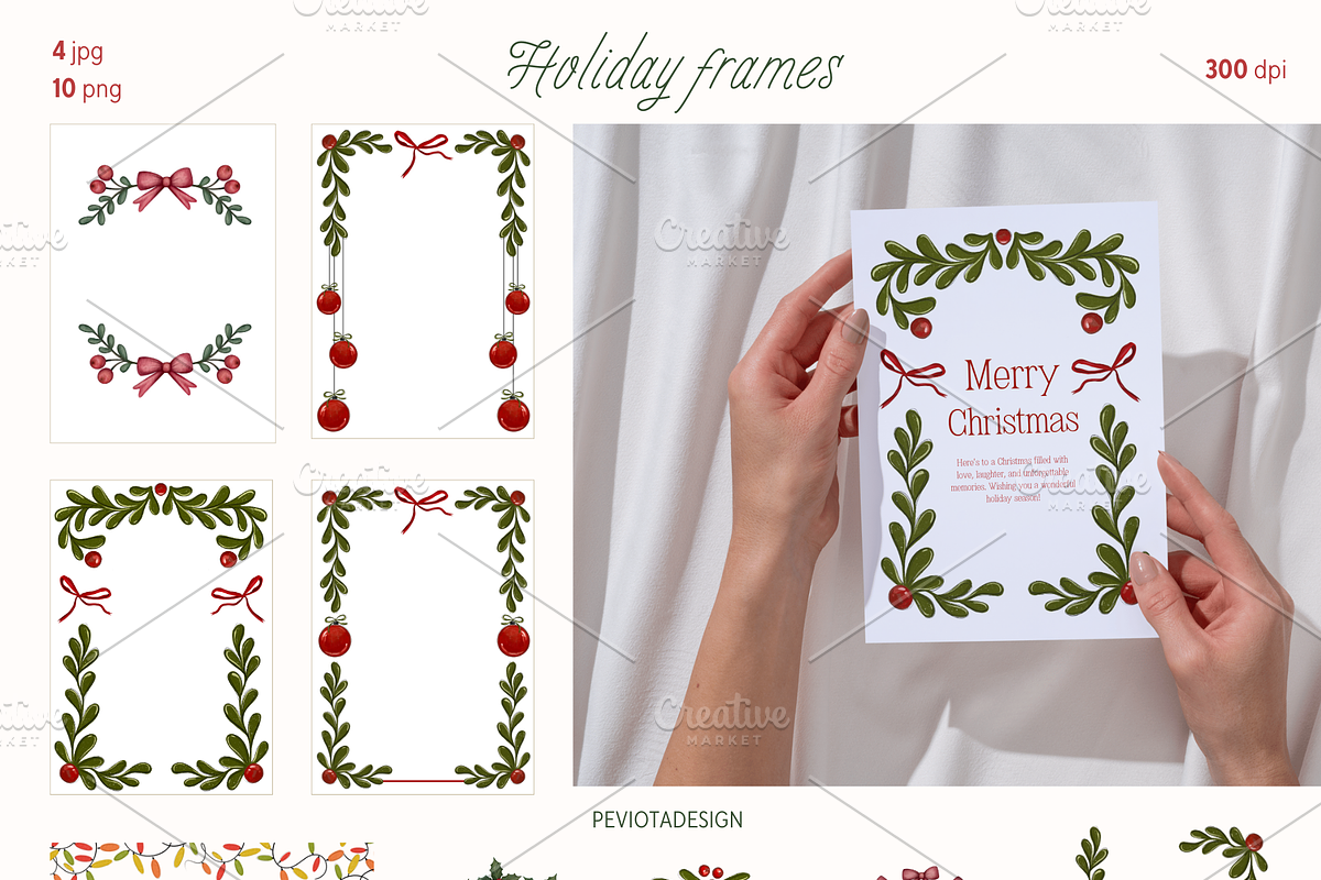Cute watercolor Christmas collection, a Seasonal Illustration by Peviotadesign (Photo 4 of 13)