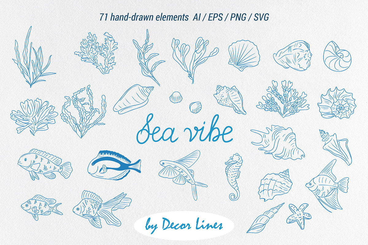 Coastal Vibe Doodles, an Object Illustration by Decor Lines (Photo 3 of 19)