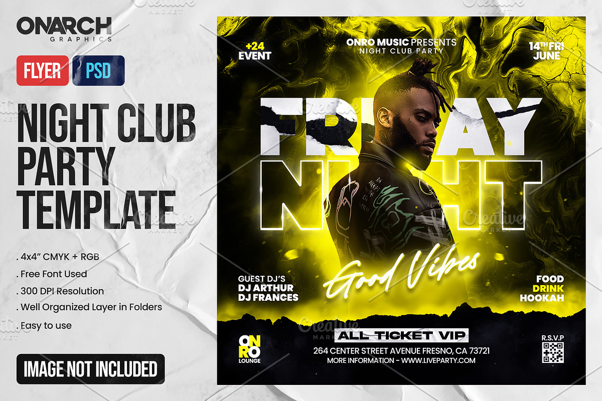 Night Club Party Flyer Template, a Poster Template by OnurDemircan (Photo 4 of 4)