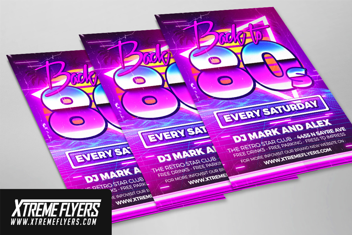 80s Party Flyer, a Flyer Template by XtremeFlyers (Photo 2 of 2)