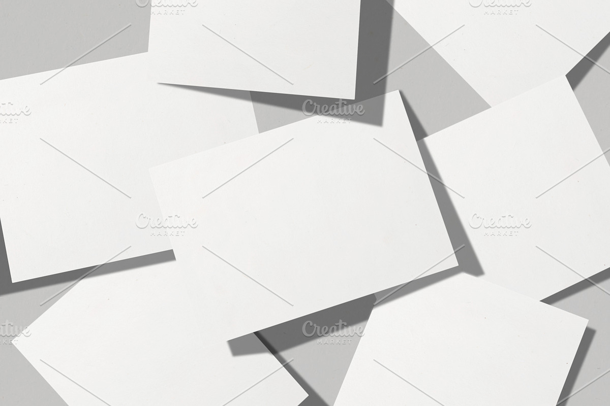 Greeting Card Pile Mockup (A2 Size), a Print Template by paper&stuff (Photo 2 of 5)