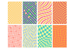 Groovy Grid. Wavy Psychedelic