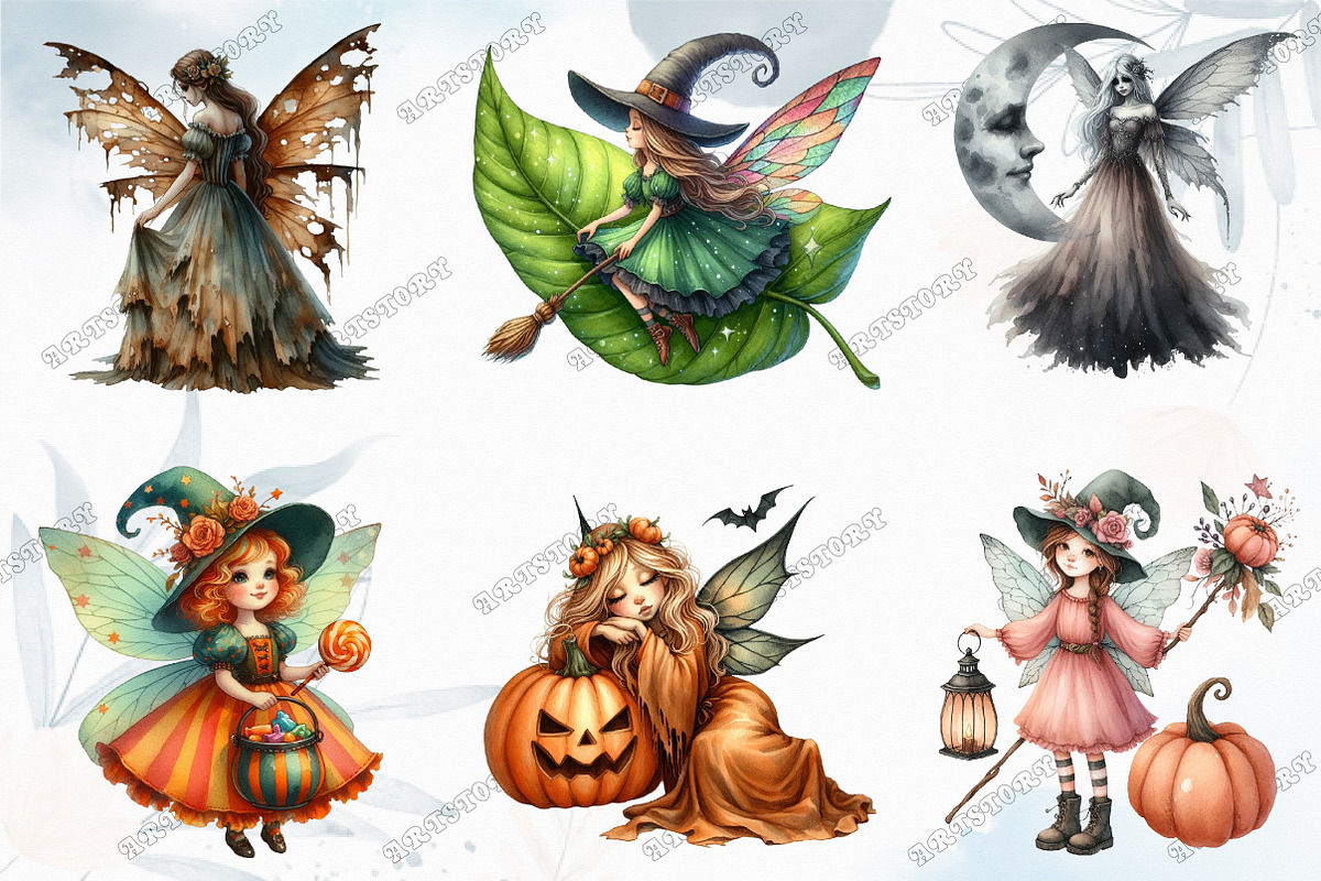 Watercolor Halloween Fairy Collectio, a Graphic by designcity5 (Photo 3 of 5)