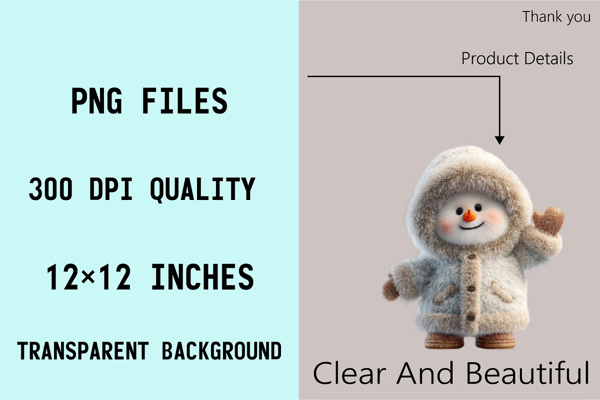 Whimsical Christmas Snowman Clipart, an Illustration by SVGArt (Photo 3 of 8)