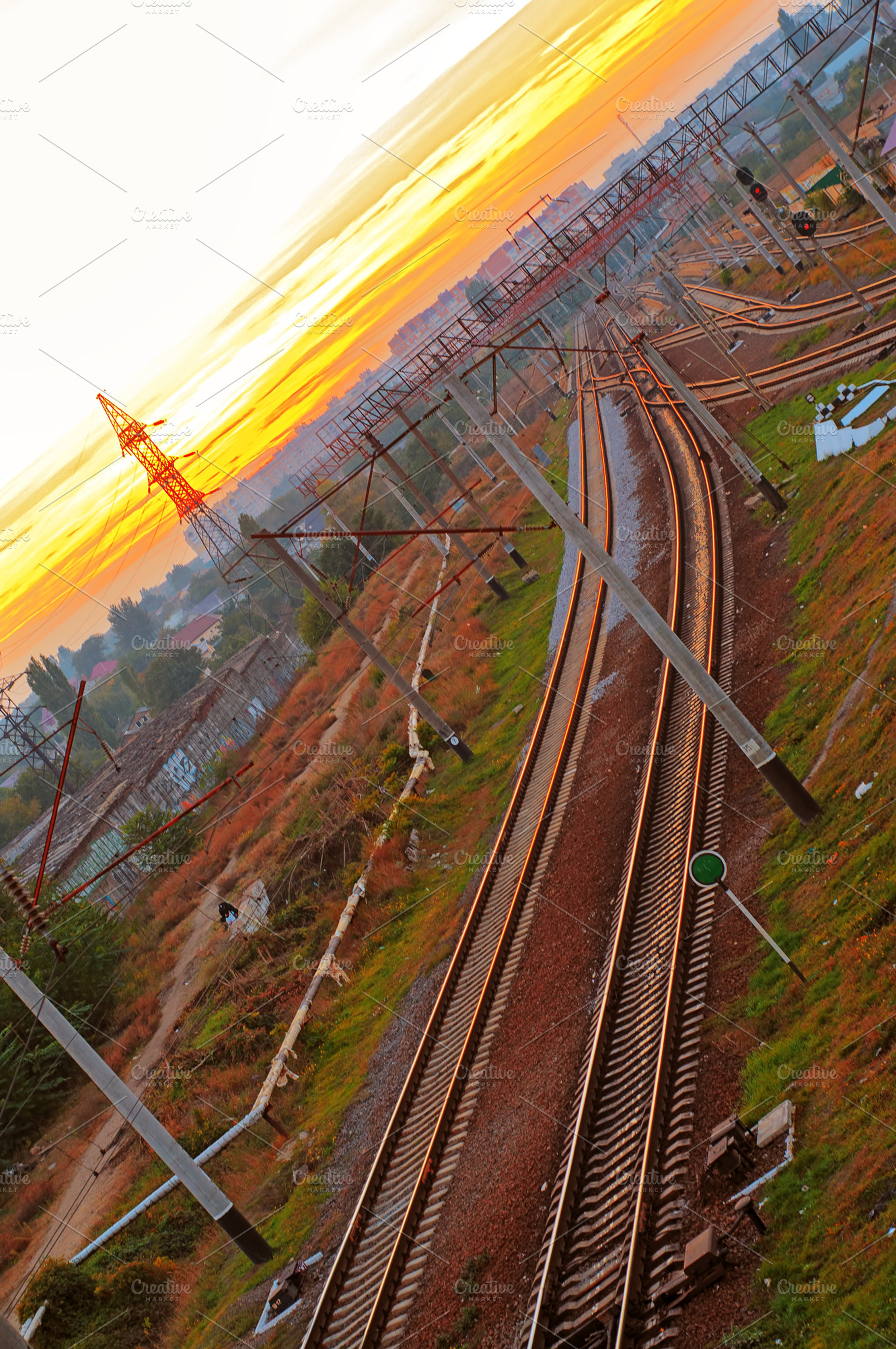 Railroad At Sunset