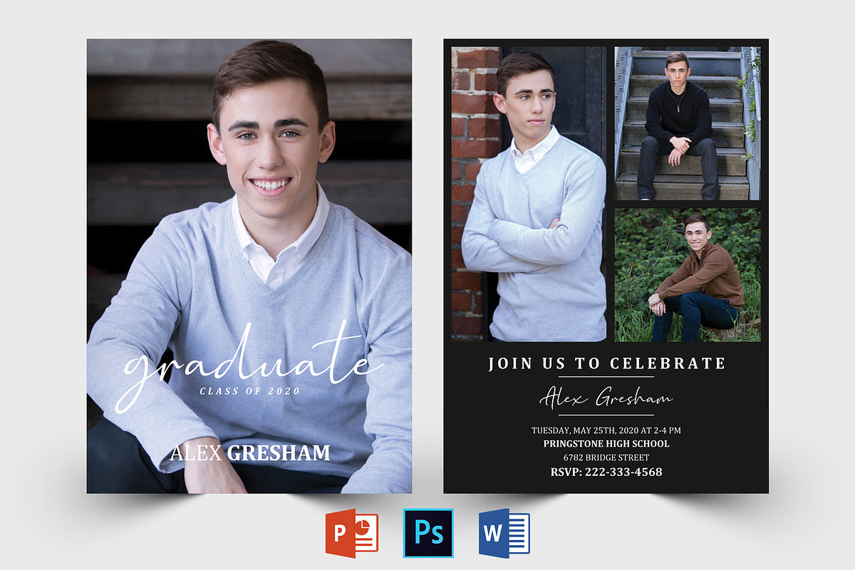 Graduation Announcement Template, a Card Template by Designscozy (Photo 1 of 5)
