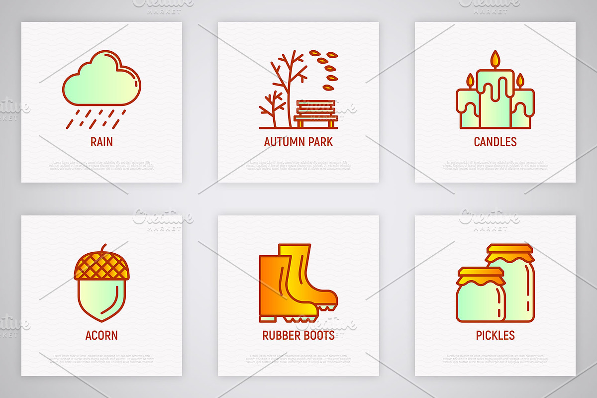 Autumn | 16 Thin Line Icons Set, an Outline Icon by Alex Blogoodf (Photo 5 of 9)