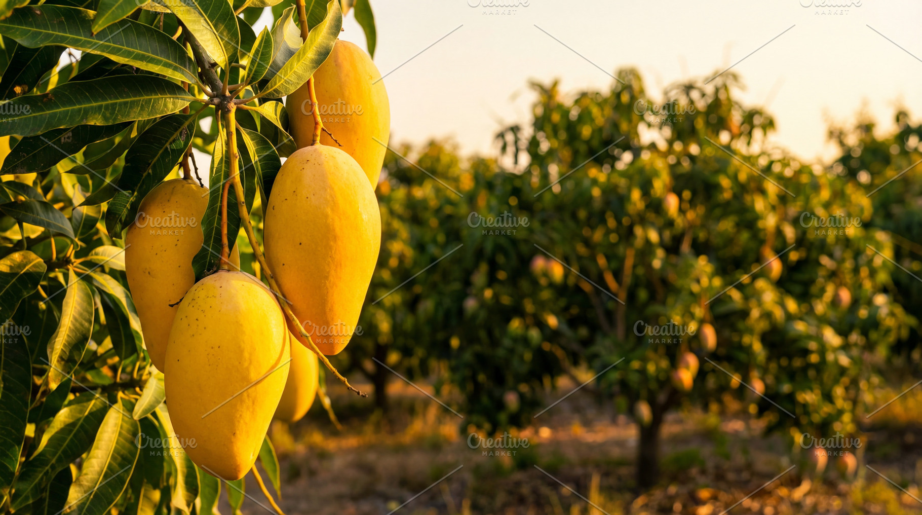 Thai yellow mango on mango trees, a Food & Drink Photo by Volff