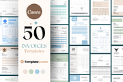 50 Invoice Templates Canva Editable, a Templates & Theme by TemplateCastleStore (Thumbnail 1 of 10)