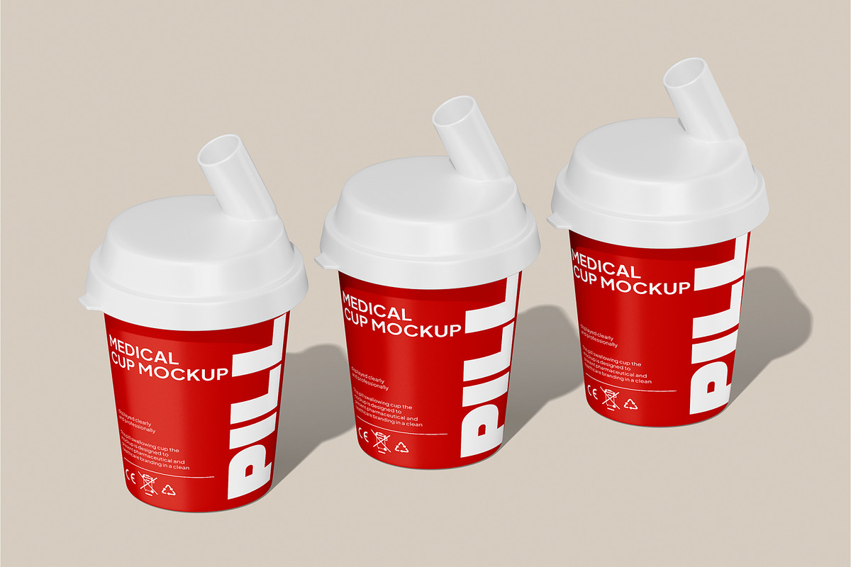 Pill Swallowing Cup Mockup, a Packaging Mockup by Permadi Creative (Photo 2 of 5)