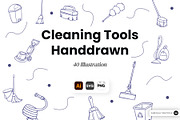 Cleaning Tools Handdrawn, an Object Graphic by SLAB! Design (Thumbnail 1 of 2)