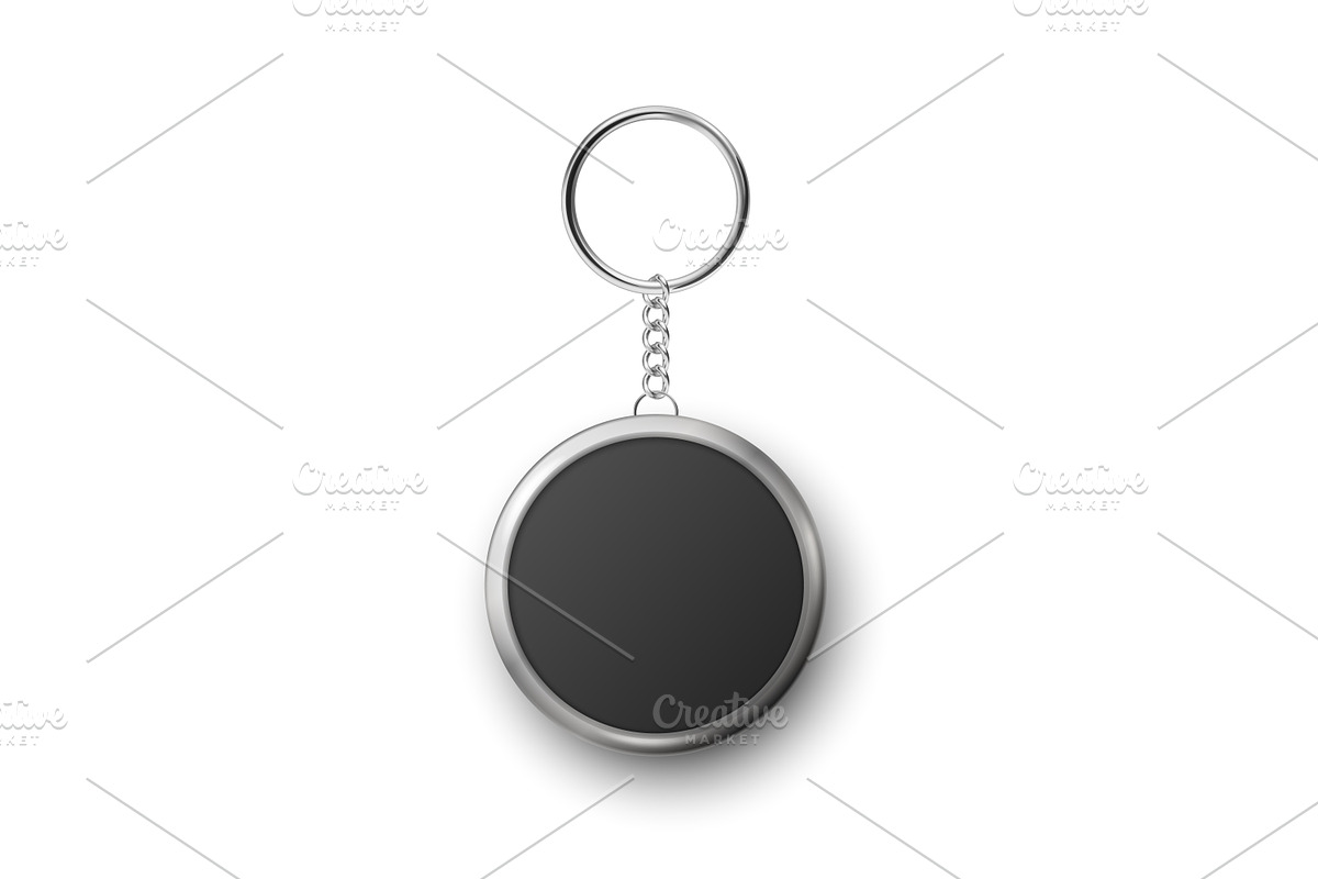 Vector Keychain with Ring and Chain., an Object Graphic by Gomolach (Photo 5 of 5)