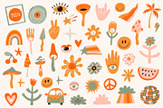 Retro revival pack. Groovy clipart, a Graphic by Murvin (Thumbnail 2 of 9)