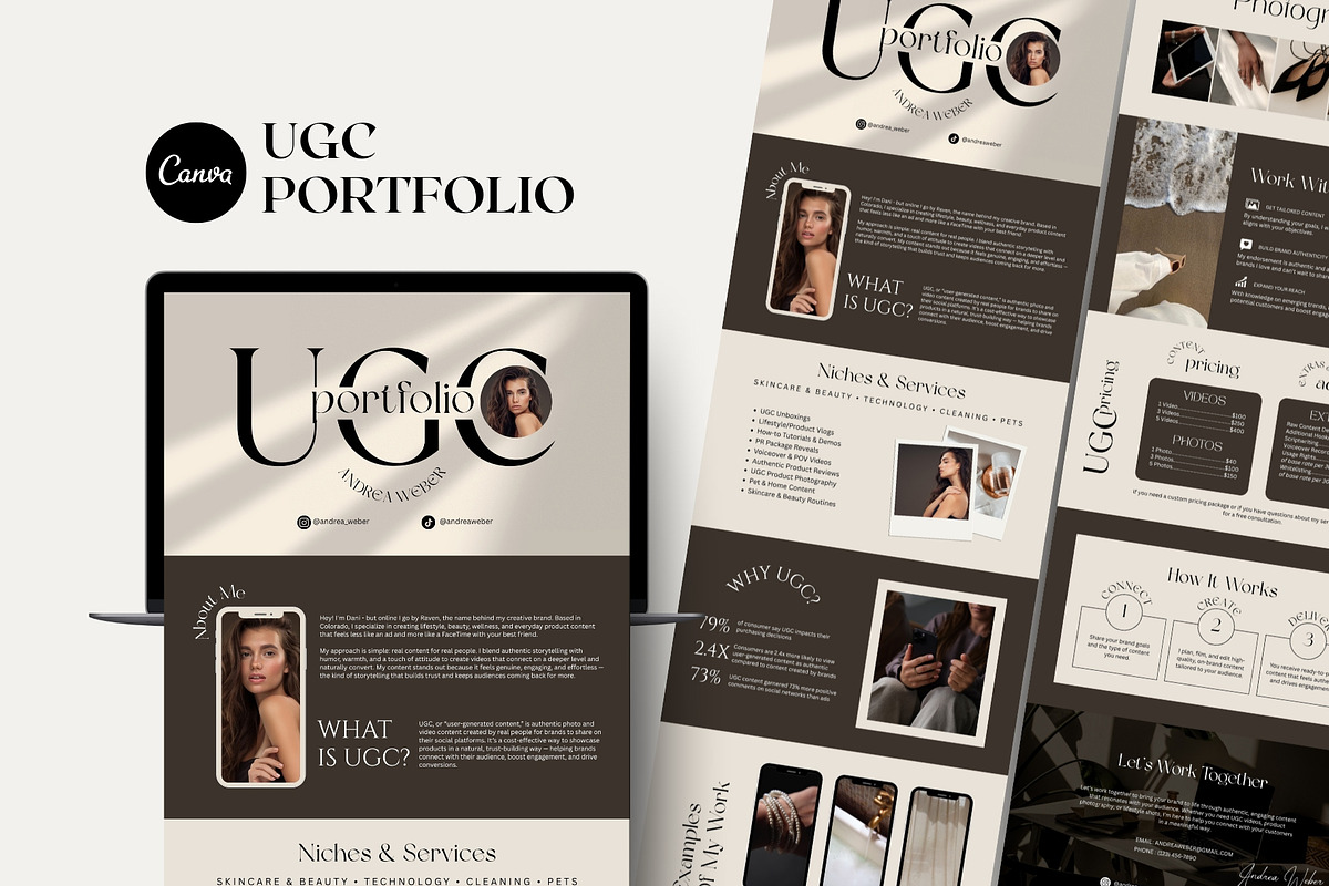 UGC Portfolio Canva Website Template, a Websites & App Template by Business Chic (Photo 1 of 5)