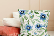 Blue Floral Seamless Pattern, Green, a Pattern Graphic by BrushstrokeArtGB (Thumbnail 7 of 10)