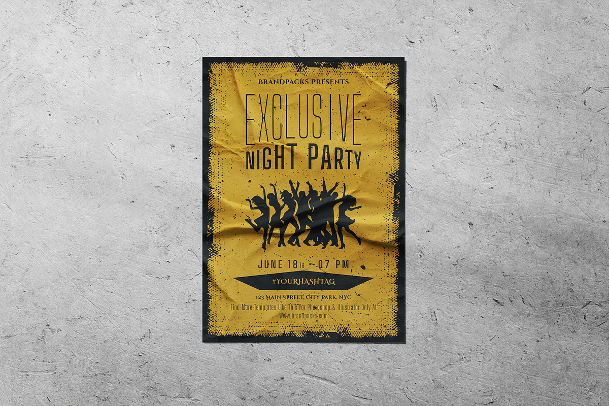 Exclusive Night Party Flyer Template, a Flyer Template by Creatiya Type (Photo 4 of 4)