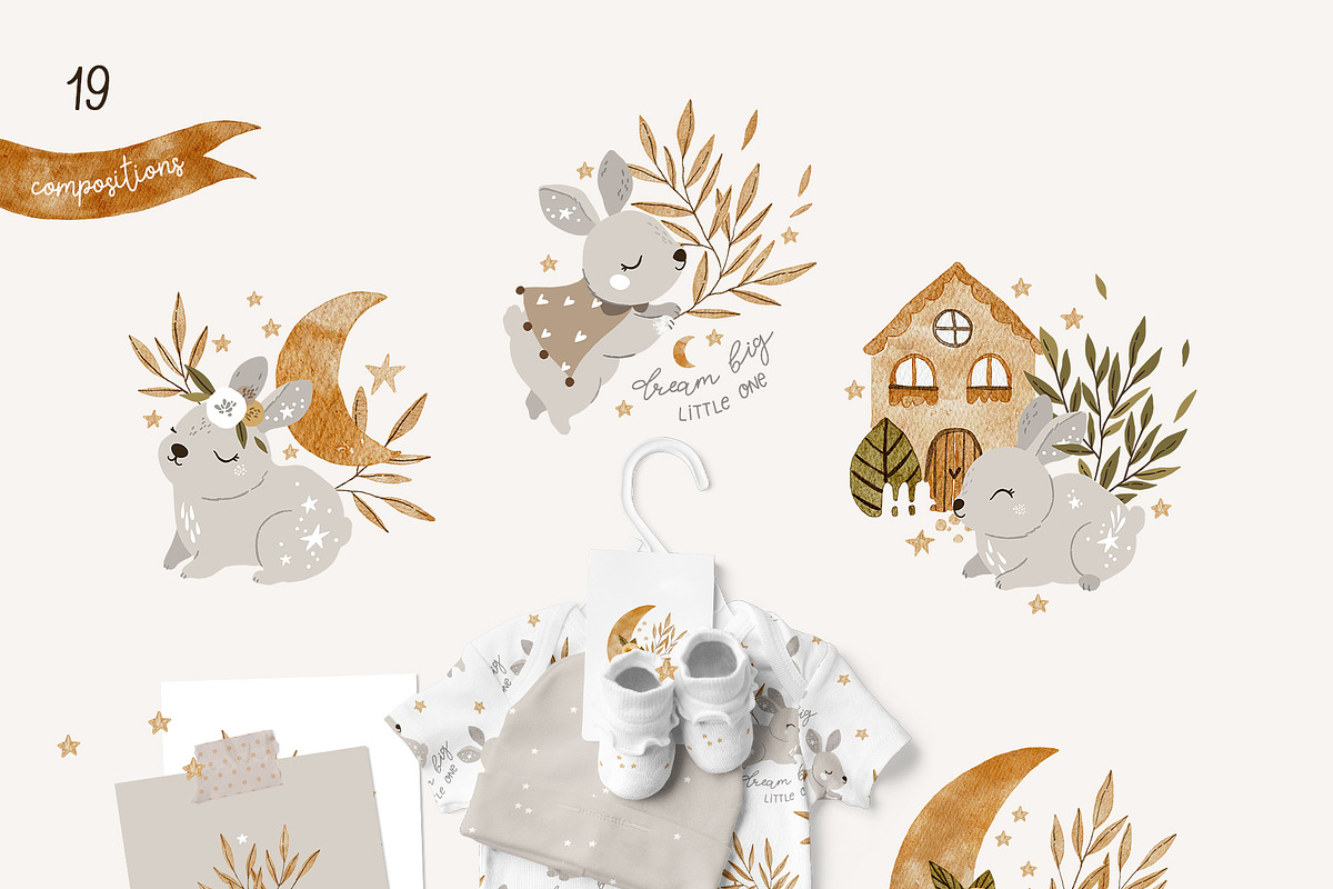 Floral Rabbit Collection, an Animal Illustration by tatiletters (Photo 8 of 13)