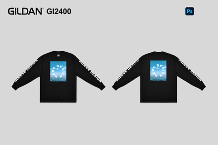 Gildan 2400 Mockup Black, a Shirt Mockup by Infinity Mockups