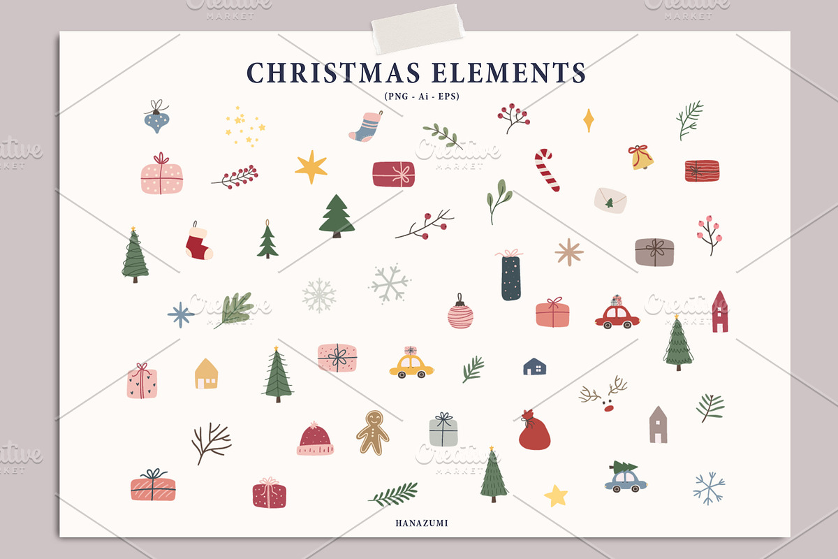 Christmas Winter Abstract Vol.4, a Decorative Illustration by Hanazumi (Photo 2 of 17)