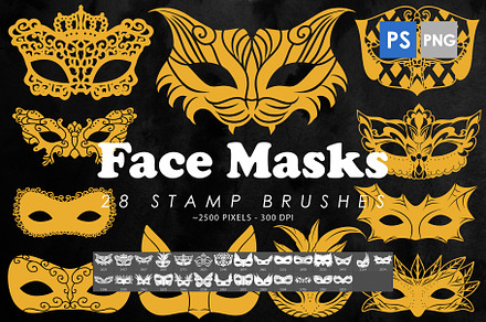 Facial Masks Photoshop Stamp Brushes