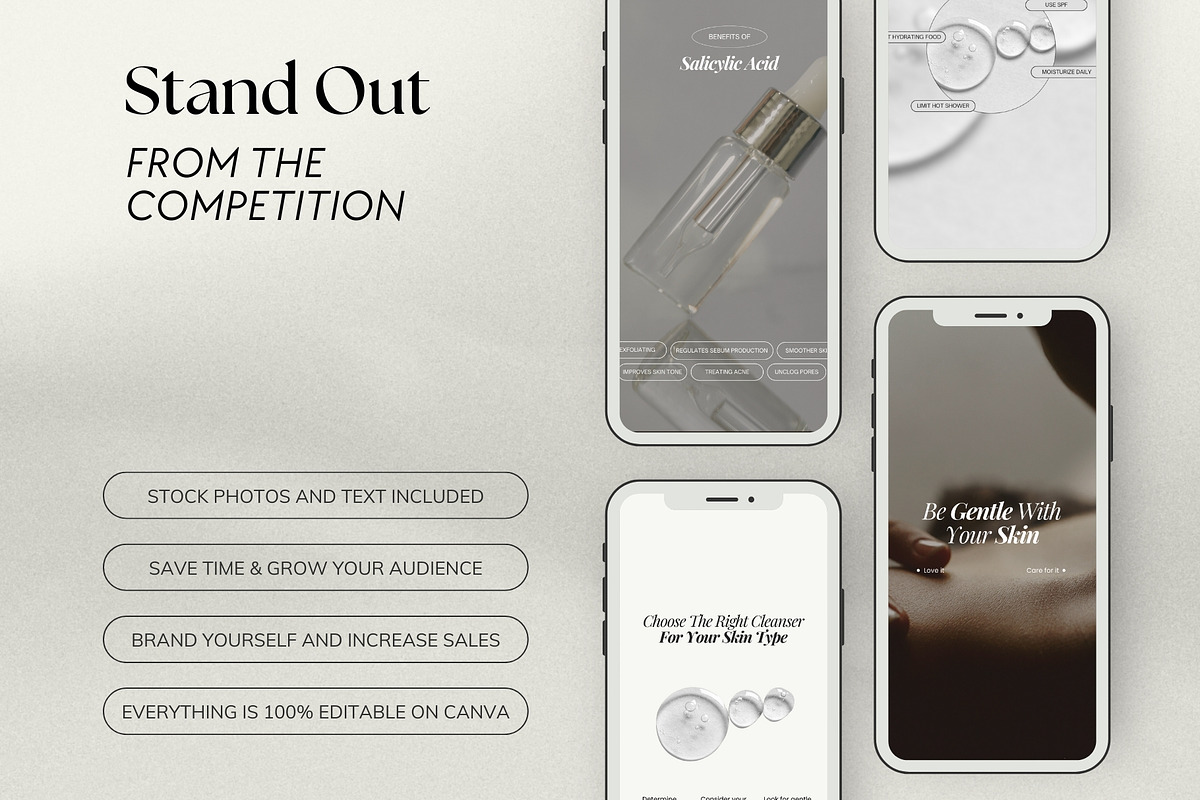 Skincare Instagram Post Templates, a Social Media Template by Terraa Studio Design (Photo 5 of 10)
