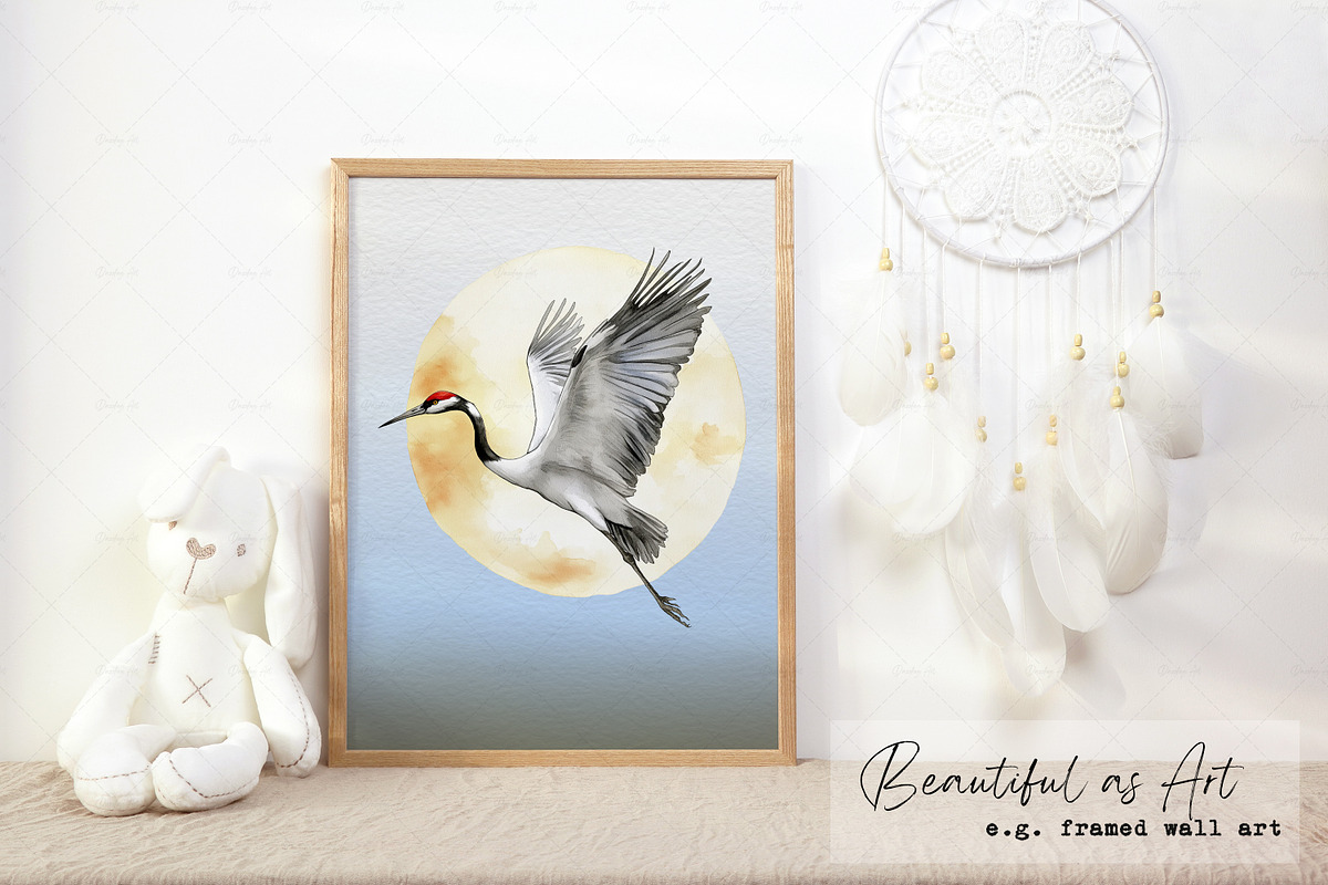 Elegant Watercolor Cranes, an Animal Illustration by Dazzling Art Boutique (Photo 5 of 5)
