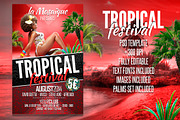 TROPICAL FESTIVAL PARTY FLYER, a Flyer Template by Graphicfy Templates (Thumbnail 2 of 3)