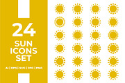 24 Sun Icons Set, an Object Graphic by romanlypovyi (Thumbnail 1 of 4)