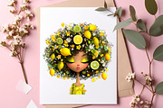 Whimsical lemon Girl Clip Art, an Illustration by SinaCreation (Thumbnail 8 of 9)