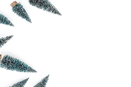 Christmas trees on white background