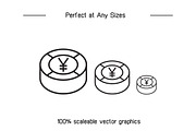 Yuan Saving Money Banknote Icons, a Finance Illustration by Designfour (Thumbnail 7 of 7)
