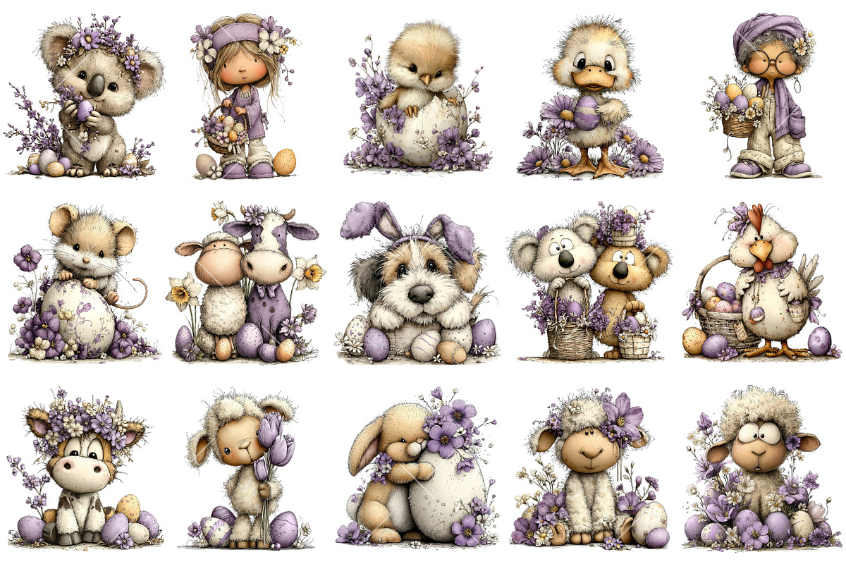 Whimsical Easter Clipart, an Illustration by OK Design (Photo 3 of 6)