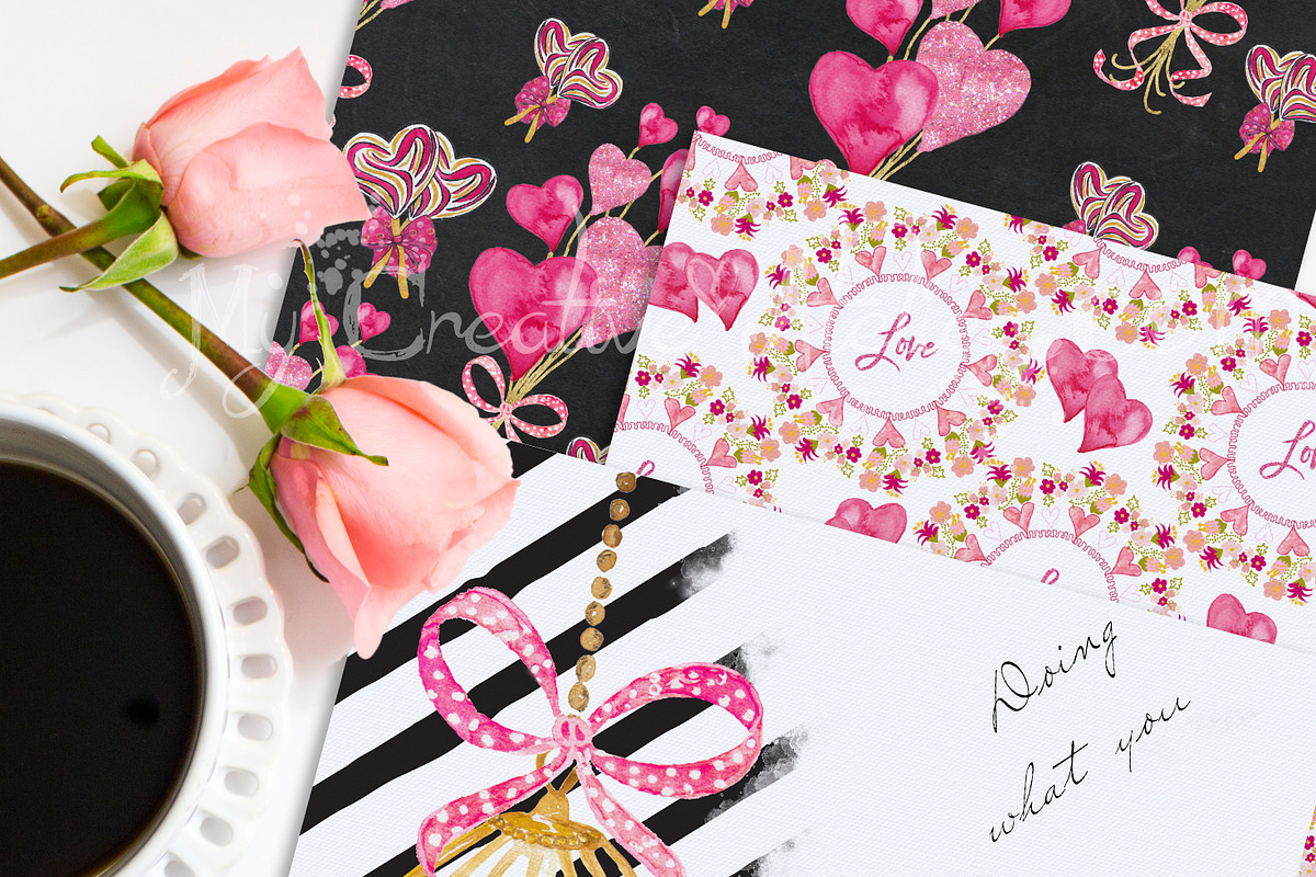 Love is All We Need Digital Paper, a Pattern Graphic by My Creative Atelier (Photo 5 of 5)