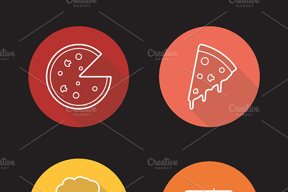 Pizzeria Icons. Vector