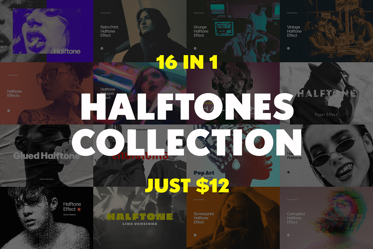 16 in One: Halftones Collection, a Texture Graphic by Design Squad (Photo 1 of 17)