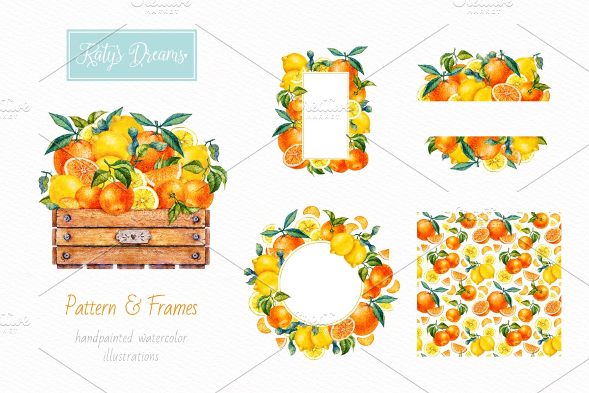 Citrus. Watercolor., a Decorative Illustration by Ekaterina Mikheeva (Photo 3 of 6)