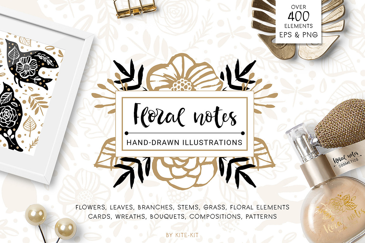 400+ Hand drawn Nature Elements Pack, an Animal Illustration by kite-kit (Photo 1 of 10)