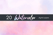 Pastel Watercolor Digital Papers, a Background Graphic by Business Chic (Thumbnail 3 of 5)