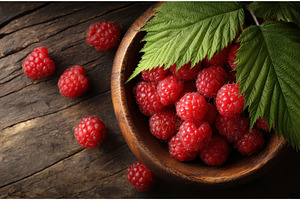 A bowl of fresh organic raspberries, a Food & Drink Photo by ZinetroN