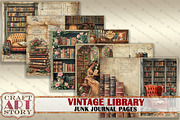 Library Junk Journal Pages, a Decorative Illustration by CraftArtStory (Thumbnail 5 of 7)