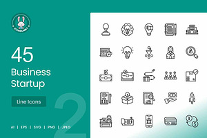 Business Startup Line Icons, an Icon by IconBunny